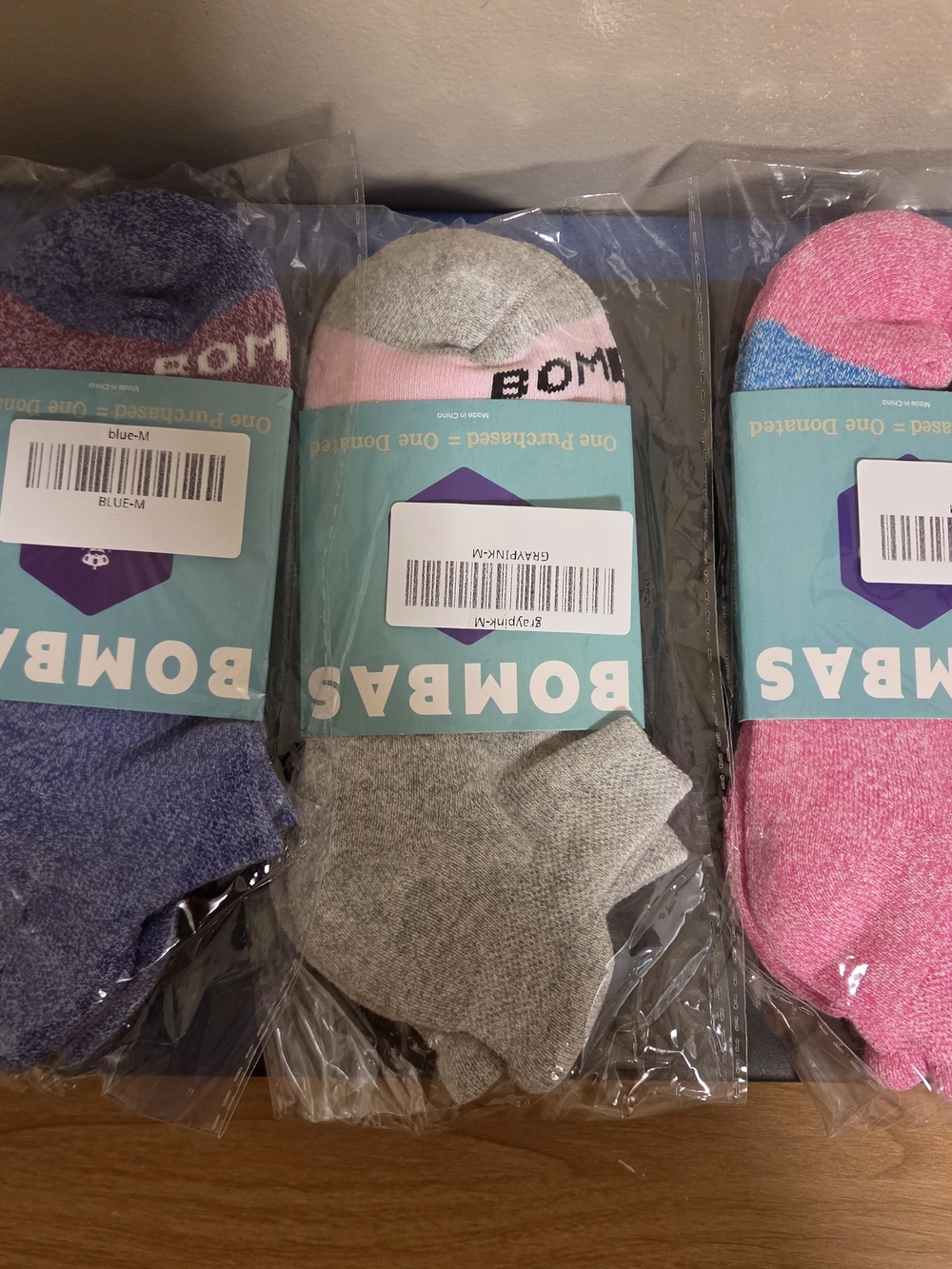 Bombas Pack of 3 Socks - Pink, Gray, Blue